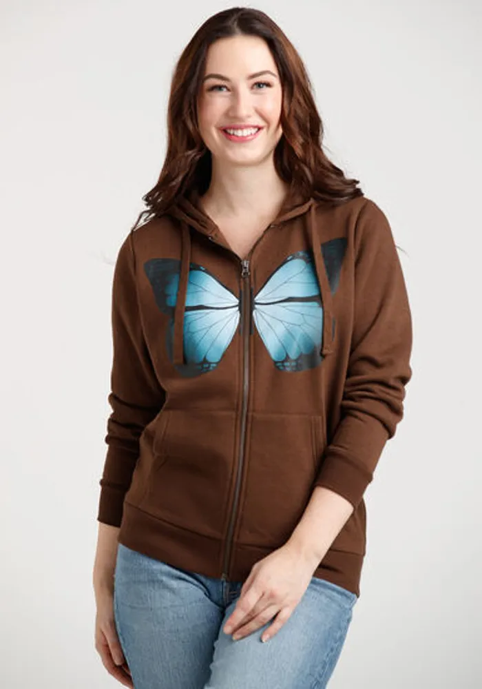 Women's Butterfly Print Full Zip