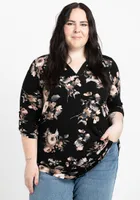 Women's Floral Knit Blouse