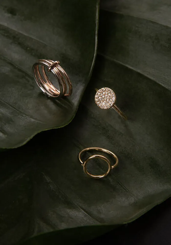 Mixed Metal Ring Trio