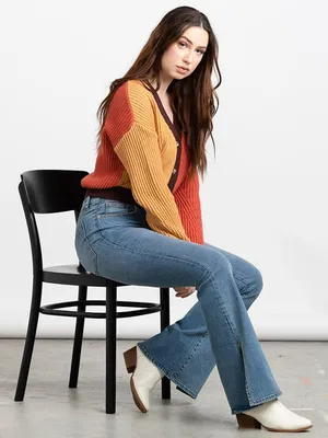 Warehouse One Women's Ribbed Button Up Cardigan