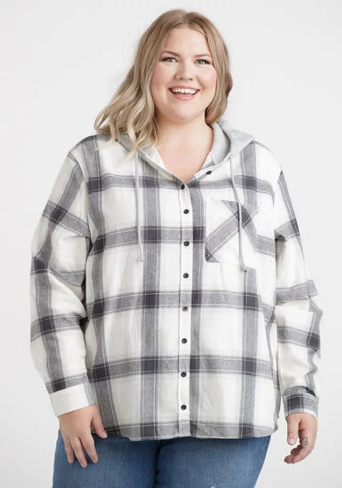 Women's Flannel Plaid Hoodie