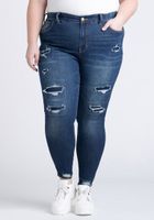 Women's Plus Rip & Repair Skinny Jeans