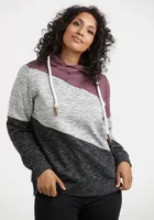 Women's Angled Colour Block Hoodie