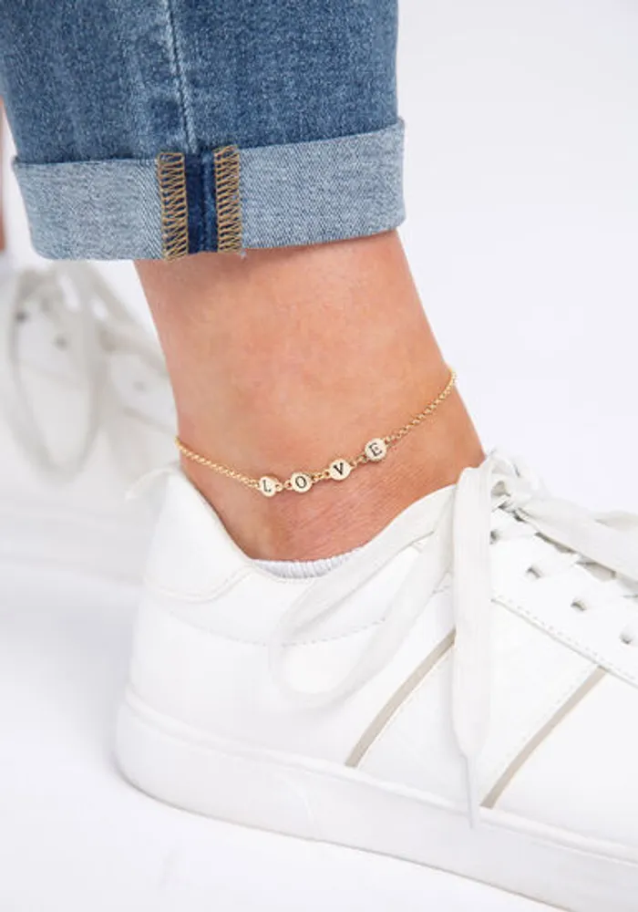 Delicate LOVE Gold Anklet
