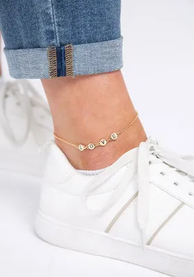 Delicate LOVE Gold Anklet