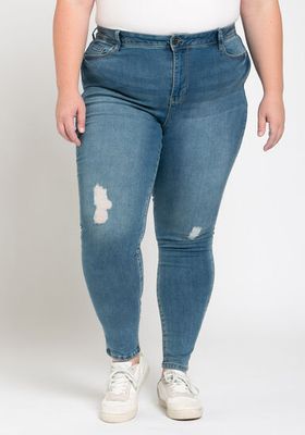 Women's Plus High Rise Destroyed Skinny Jeans