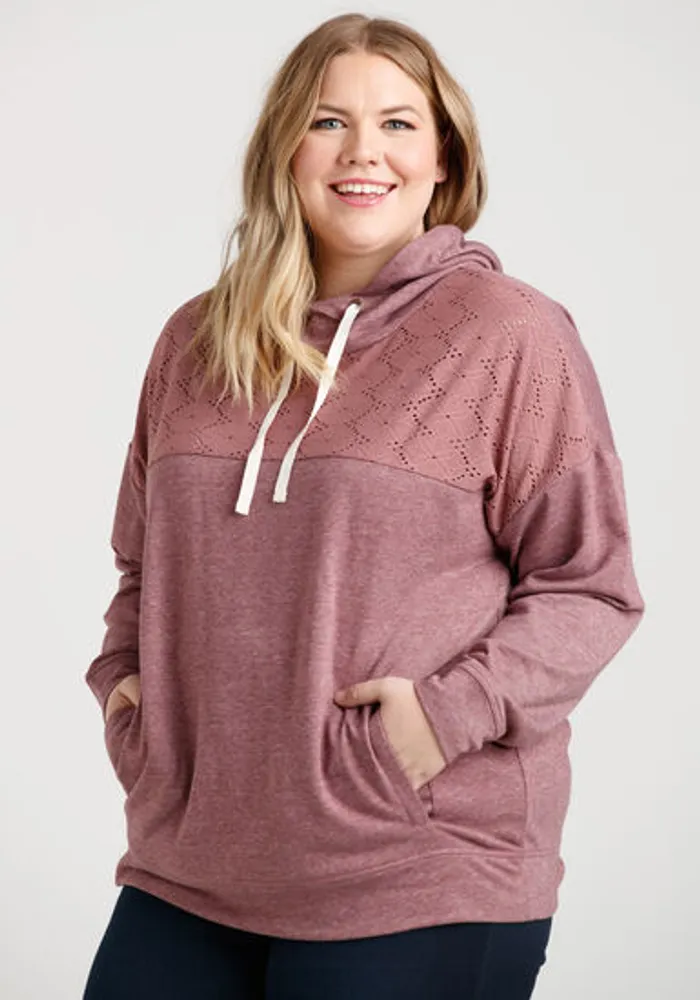 Women's Lace Insert Hoodie