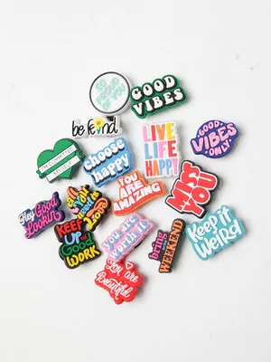 16 Pack Good Vibes Shoe Charms