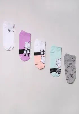 5Pk Hello Kitty Current Mood No Show Socks