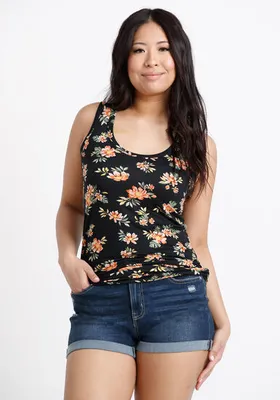 Women's Tropical Side Ruched Tank