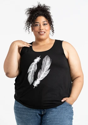 Women's Feather Scoop Neck Tank