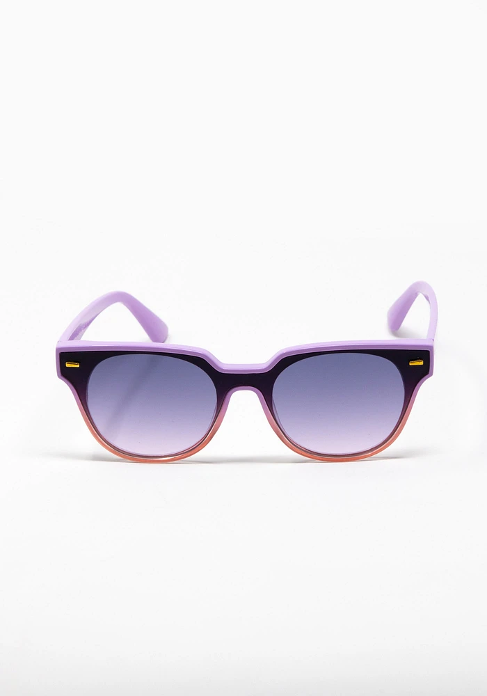 Women's Purple Flat Lens Wayfarer