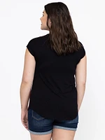 Women's Buttons Colour Block Top