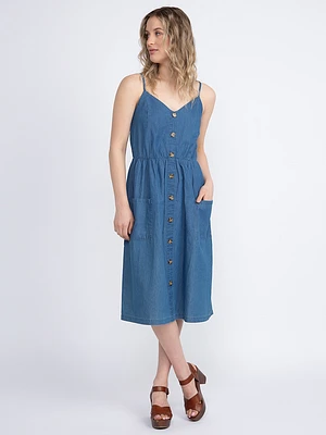 Women's Chambray Midi Dress