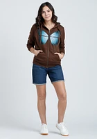 Women's Butterfly Print Full Zip