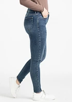 Women's Medium Wash 2 Tone Stitch Skinny Jeans