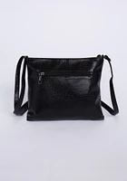 Women's Black Croco Cross Body Hand Bag