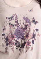 Women's Floral Butterfly Ladderback Tank