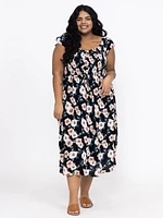 Women's Ruched Midi Dress