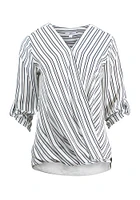 Women's Stripe Cross Front Top