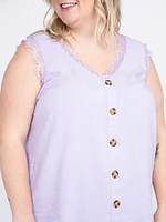 Women's Sleeveless Button Front Top