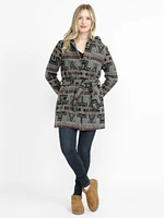 Women's Geometric Hooded Coat