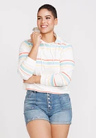 Women's Stripe Cropped Hoodie