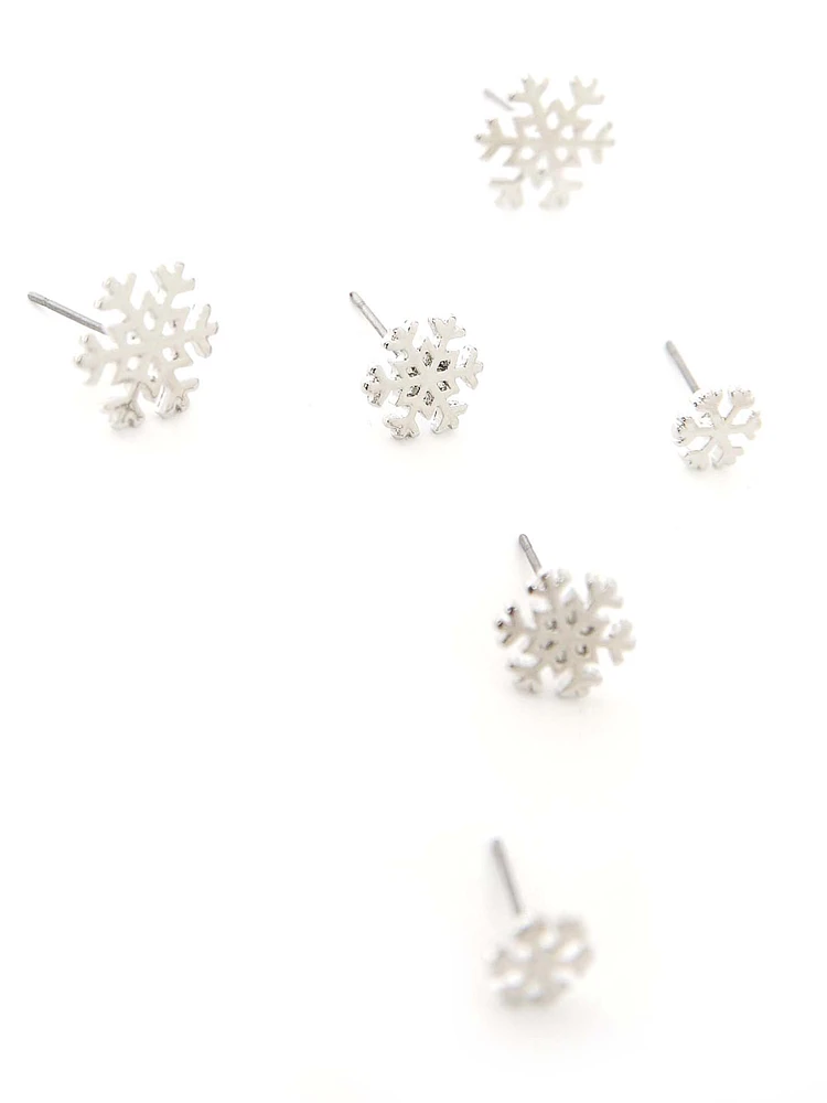 Women's Dainty Snowflake Stud Earrings