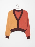 Women's Cropped Button Cardigan
