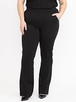 Women's Black Pull-on Ponte Boot Cut Pan