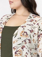 Women's Floral Ruffle Cardigan