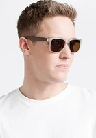 Men's Wood Arm Wayrarer Sunglass