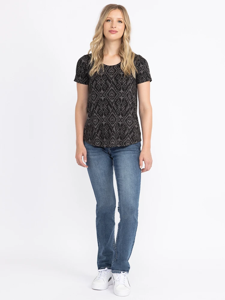 Women's Ikat Scoop Neck Tee