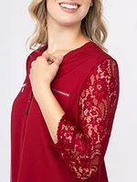 Women's Lace Sleeve Blouse