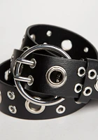 Women's Black Grommet Belt