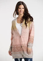 Women's Ombre Button Front Cardigan