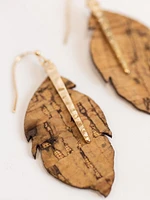 Women's Wood & Leaf Earrings