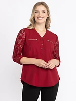 Women's Lace Sleeve Blouse