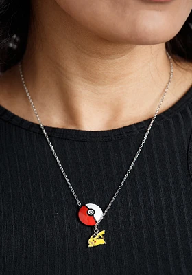 Pokemon Pokeball & Pikachu Charm Necklace