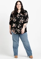 Women's Floral Knit Blouse