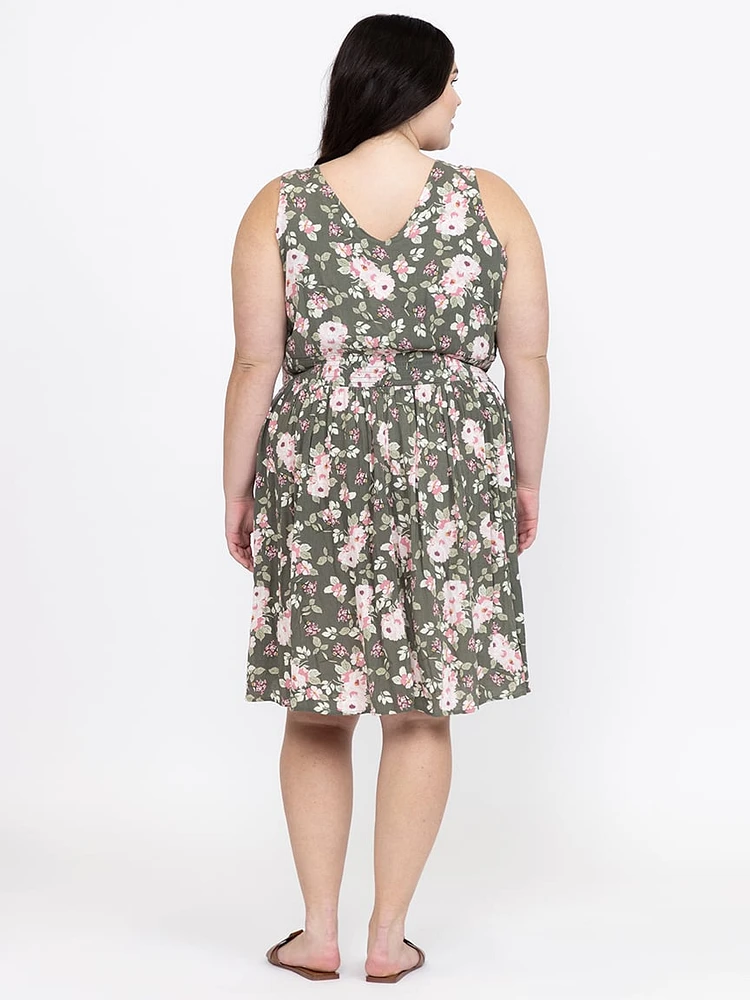 Women's Floral Smocked Waist Dress