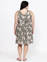 Women's Floral Smocked Waist Dress