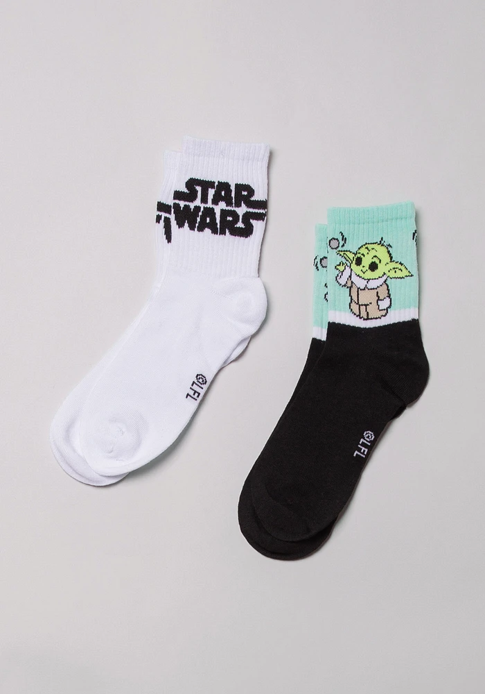 2 Pk Star Wars Grogu Socks