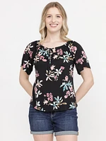 Women's Tropical Peasant Top