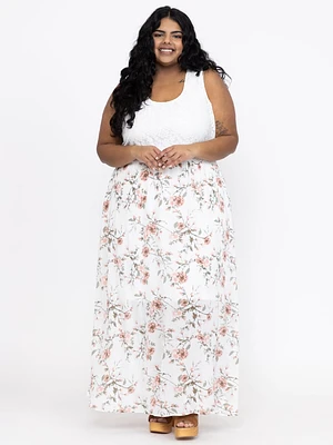 Women's Lace Top Maxi Dress