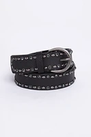 Women's Jewel Studded Black Belt