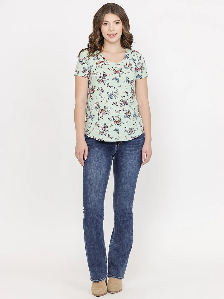 Women's Butterfly Scoop Neck Tee
