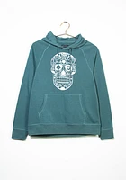 Women's Floral Skull Popover Hoodie