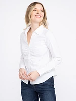 Women's Ruched Button Front Shirt