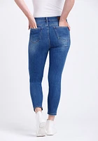 Women's High Rise Destroyed Mom Crop Skinny Jeans